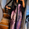 Black Rose Premium Kaftan Set - Two-Piece Satin Ensemble
