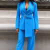 Premium Blue Three-Piece Blazer Set