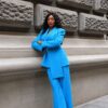 Premium Blue Three-Piece Blazer Set