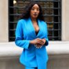 Premium Blue Three-Piece Blazer Set