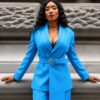 Premium Blue Three-Piece Blazer Set