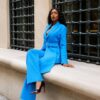 Premium Blue Three-Piece Blazer Set