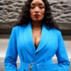 Premium Blue Three-Piece Blazer Set