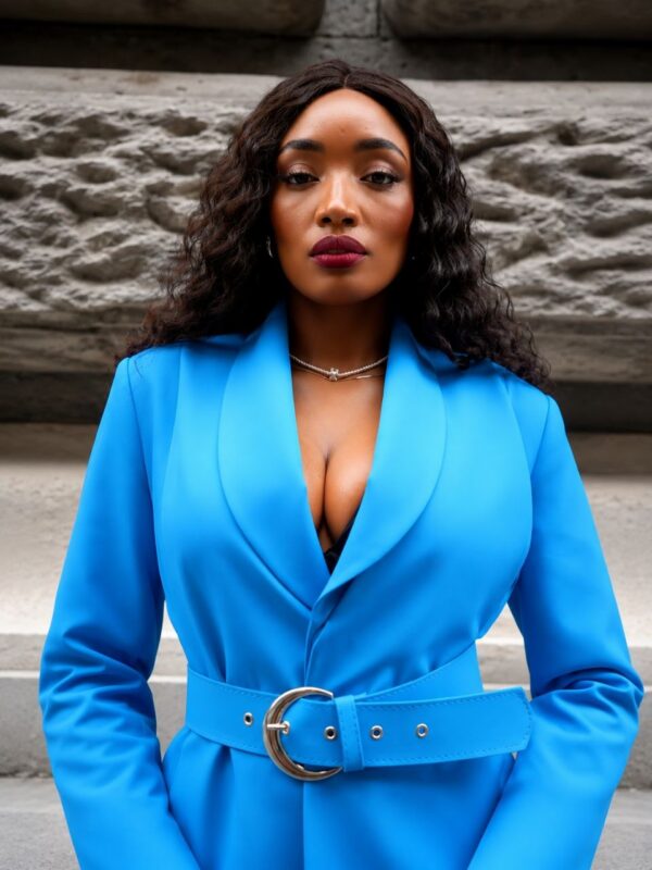 Premium Blue Three-Piece Blazer Set