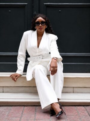 Premium White Three-Piece Suit Set