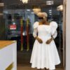 Premium White Puff Sleeve Dress - Wholesale Premium White Puff Sleeve Dress - Wholesale