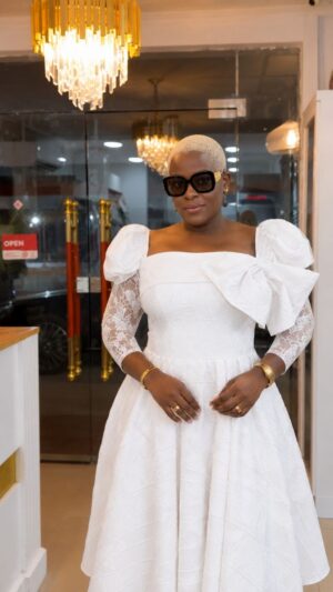 Premium White Puff Sleeve Dress - Wholesale