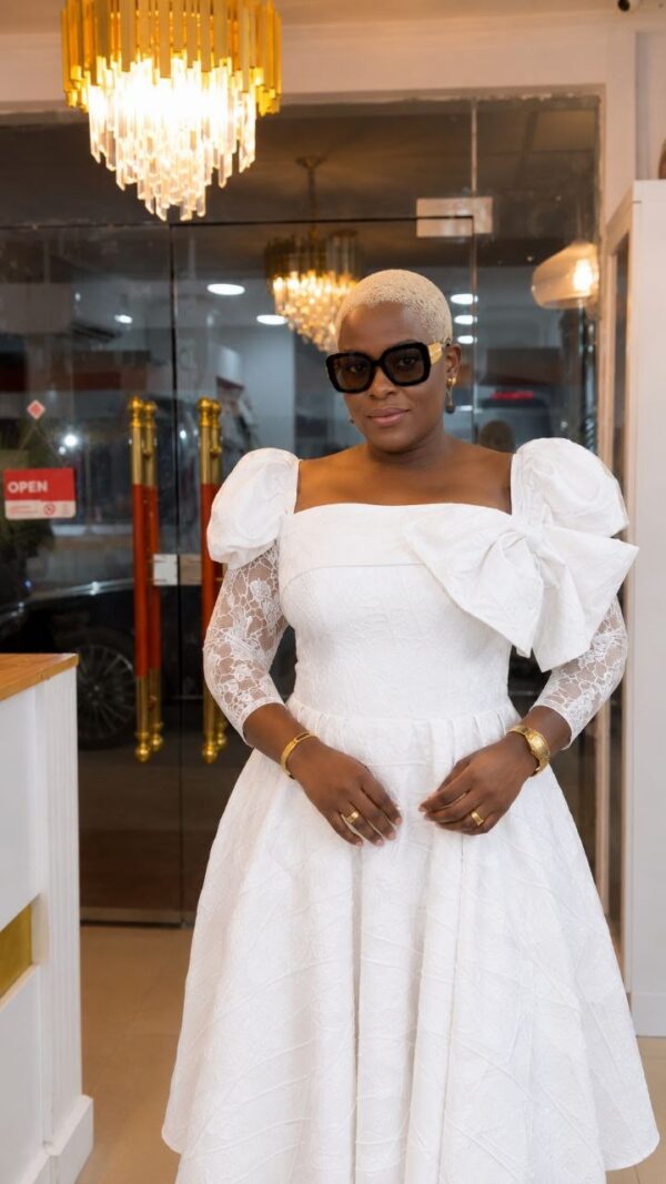 Premium White Puff Sleeve Dress - Wholesale Premium White Puff Sleeve Dress - Wholesale