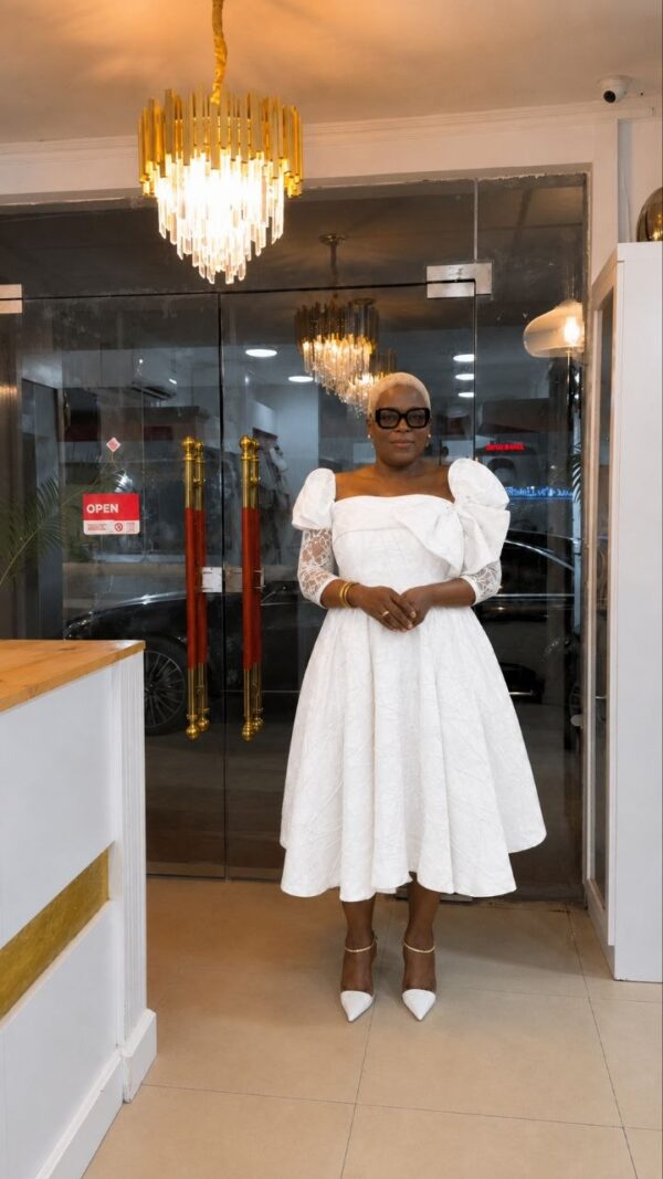 Premium White Puff Sleeve Dress - Wholesale Premium White Puff Sleeve Dress - Wholesale