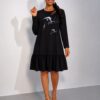 Elegant Color Block Shirt Dress