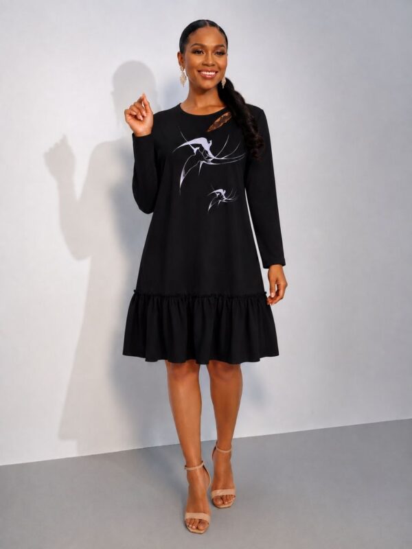 Elegant Color Block Shirt Dress