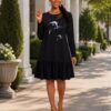 Elegant Color Block Shirt Dress