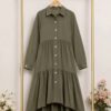Elegant Color Block Shirt Dress