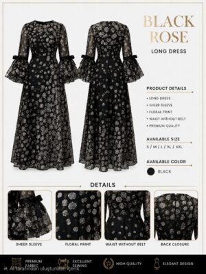 Premium Black Sequin Midi Dress - Wholesale