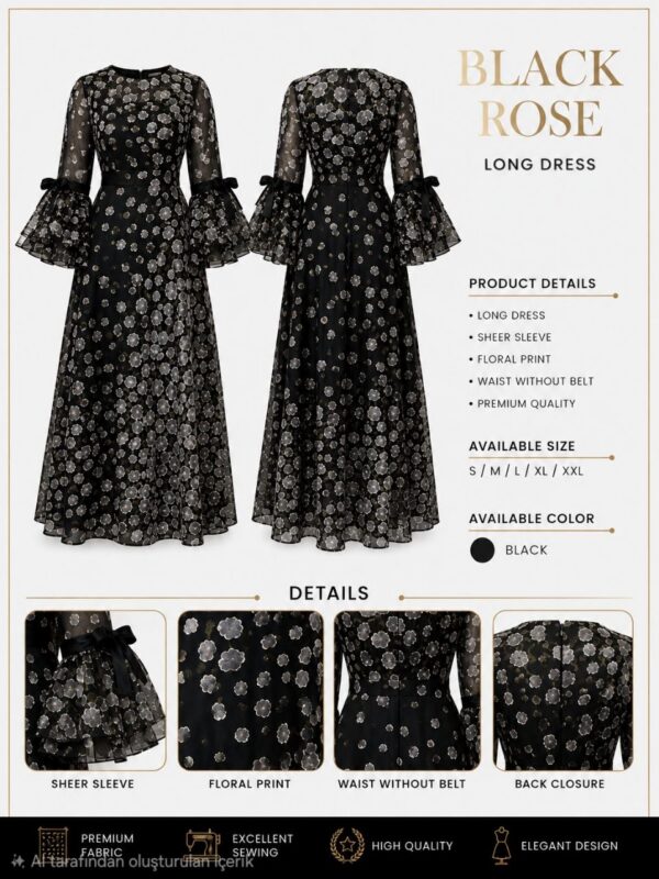 Premium Black Sequin Midi Dress - Wholesale