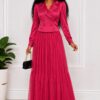 Elegant Color Block Shirt Dress