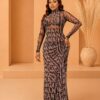 Premium Mesh Two-Piece Set with Rhinestone Embellishment Premium Mesh Two-Piece Set with Rhinestone Embellishment
