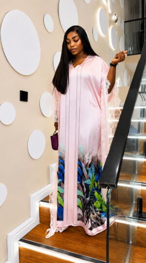 Premium Boubou Dress with Floral Print - Wholesale