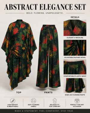 Premium Forest Green Print Two-Piece Set