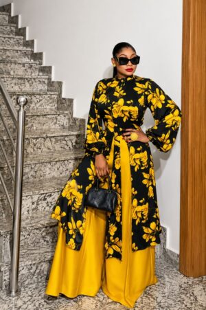 Premium Floral Kimono and Pants Set - Wholesale