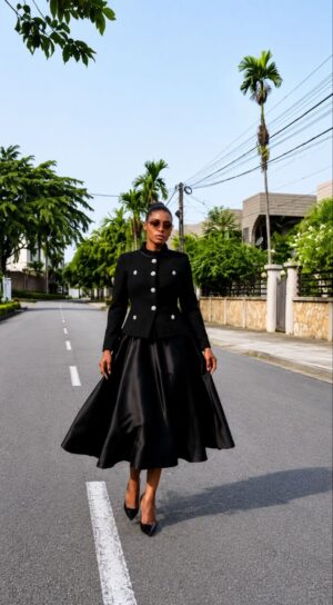 Premium Black Two-Piece Dress Set - Wholesale Premium Black Two-Piece Dress Set - Wholesale