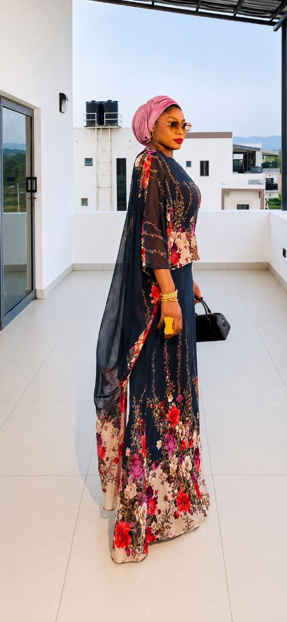 Premium Floral Kimono and Skirt Set