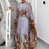 Premium Floral Kimono and Skirt Set