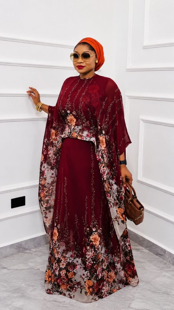 Premium Floral Kimono and Skirt Set