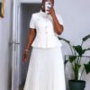 Elegant White Chiffon Two-Piece Set | Premium Wholesale