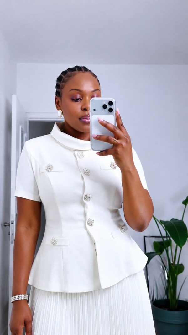 Elegant White Chiffon Two-Piece Set | Premium Wholesale