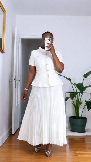 Elegant White Chiffon Two-Piece Set | Premium Wholesale