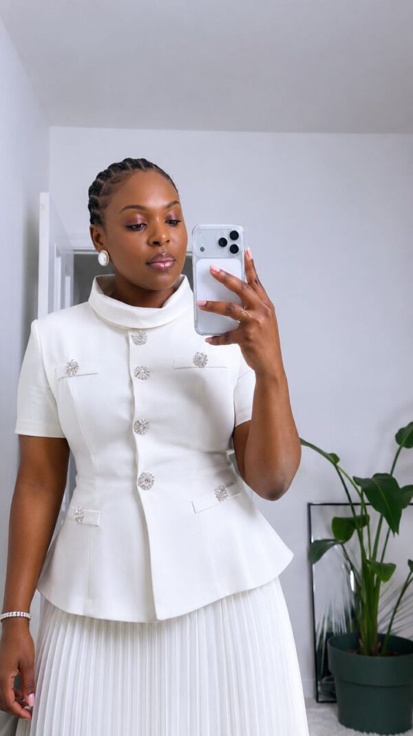 Elegant White Chiffon Two-Piece Set | Premium Wholesale