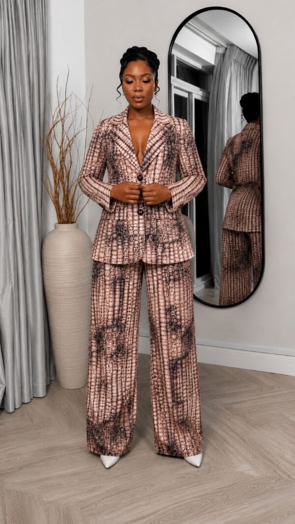 Premium Two-Piece Blazer & Pants Set - Dusty Beige Premium Two-Piece Blazer & Pants Set - Dusty Beige