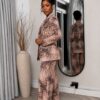 Premium Two-Piece Blazer & Pants Set - Dusty Beige Premium Two-Piece Blazer & Pants Set - Dusty Beige
