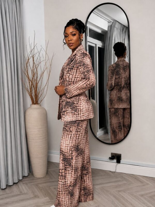 Premium Two-Piece Blazer & Pants Set - Dusty Beige Premium Two-Piece Blazer & Pants Set - Dusty Beige