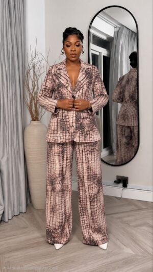Premium Two-Piece Blazer & Pants Set - Dusty Beige