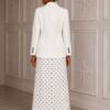White Blazer & Polka Dot Skirt Two-Piece Set White Blazer & Polka Dot Skirt Two-Piece Set