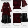 Premium Black Red Floral Dress - Wholesale Premium Black Red Floral Dress - Wholesale