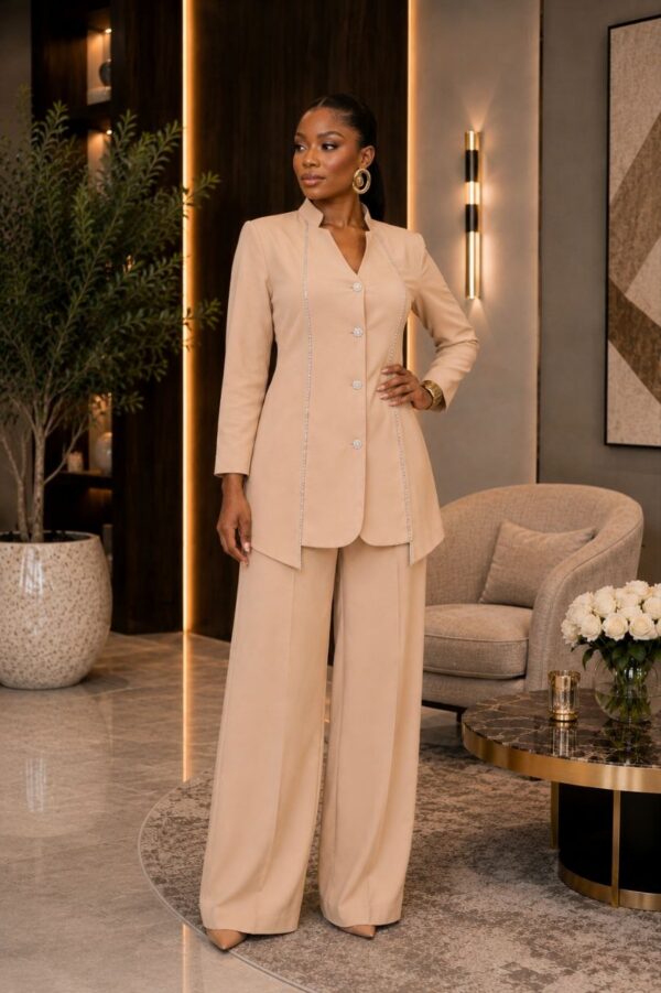 White Blazer & Polka Dot Skirt Two-Piece Set
