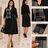 Elegant Color Block Shirt Dress