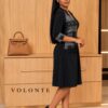 Elegant Color Block Shirt Dress