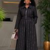 Premium Black Pinstripe Two-Piece Suit Set Premium Black Pinstripe Two-Piece Suit Set