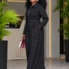 Premium Black Pinstripe Two-Piece Suit Set Premium Black Pinstripe Two-Piece Suit Set