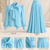 Sky Blue Two-Piece Chiffon Set - Premium Wholesale Sky Blue Two-Piece Chiffon Set - Premium Wholesale