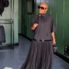 Premium Black Pleated Dress with Luxury Neckline Premium Black Pleated Dress with Luxury Neckline