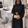 Premium Black Pleated Dress - Wholesale Premium Black Pleated Dress - Wholesale