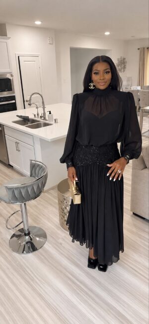 Premium Black Pleated Dress - Wholesale