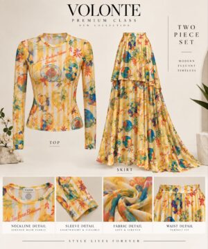 Volonte Premium Floral Two-Piece Set - Yellow Volonte Premium Floral Two-Piece Set - Yellow