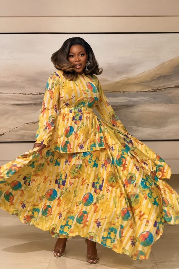Volonte Premium Floral Two-Piece Set - Yellow Volonte Premium Floral Two-Piece Set - Yellow