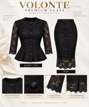 Black Lace Two-Piece Set - Wholesale Fashion